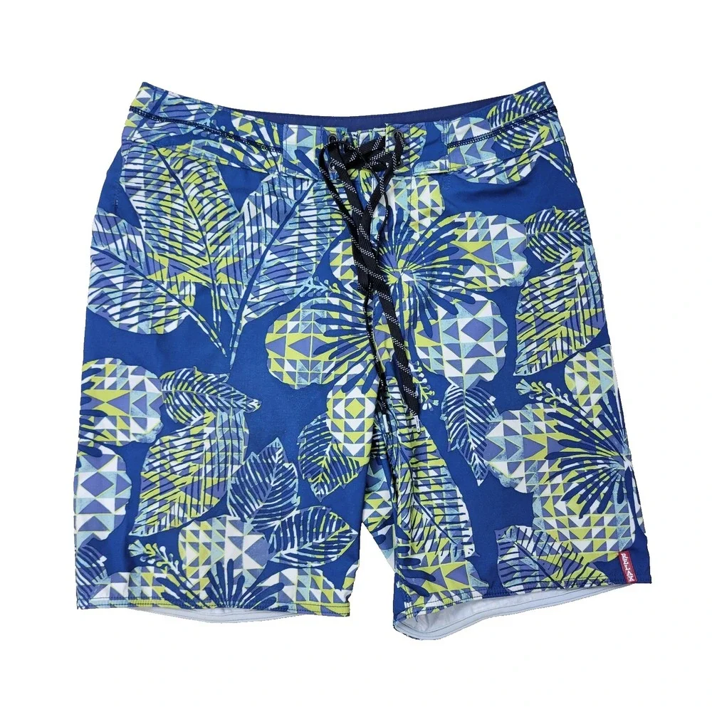 Tommy Bahama Relax Mens 32 Blue Yellow All Over Floral Swimsuit Board Shorts‎
